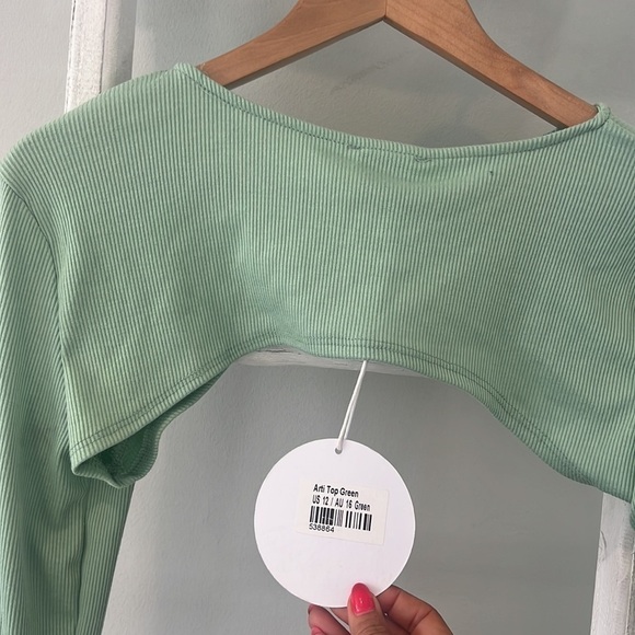 PRINCESS Polly nwt arti long sleeve shirt topper green ribbed size 12 nwt - Picture 6 of 6
